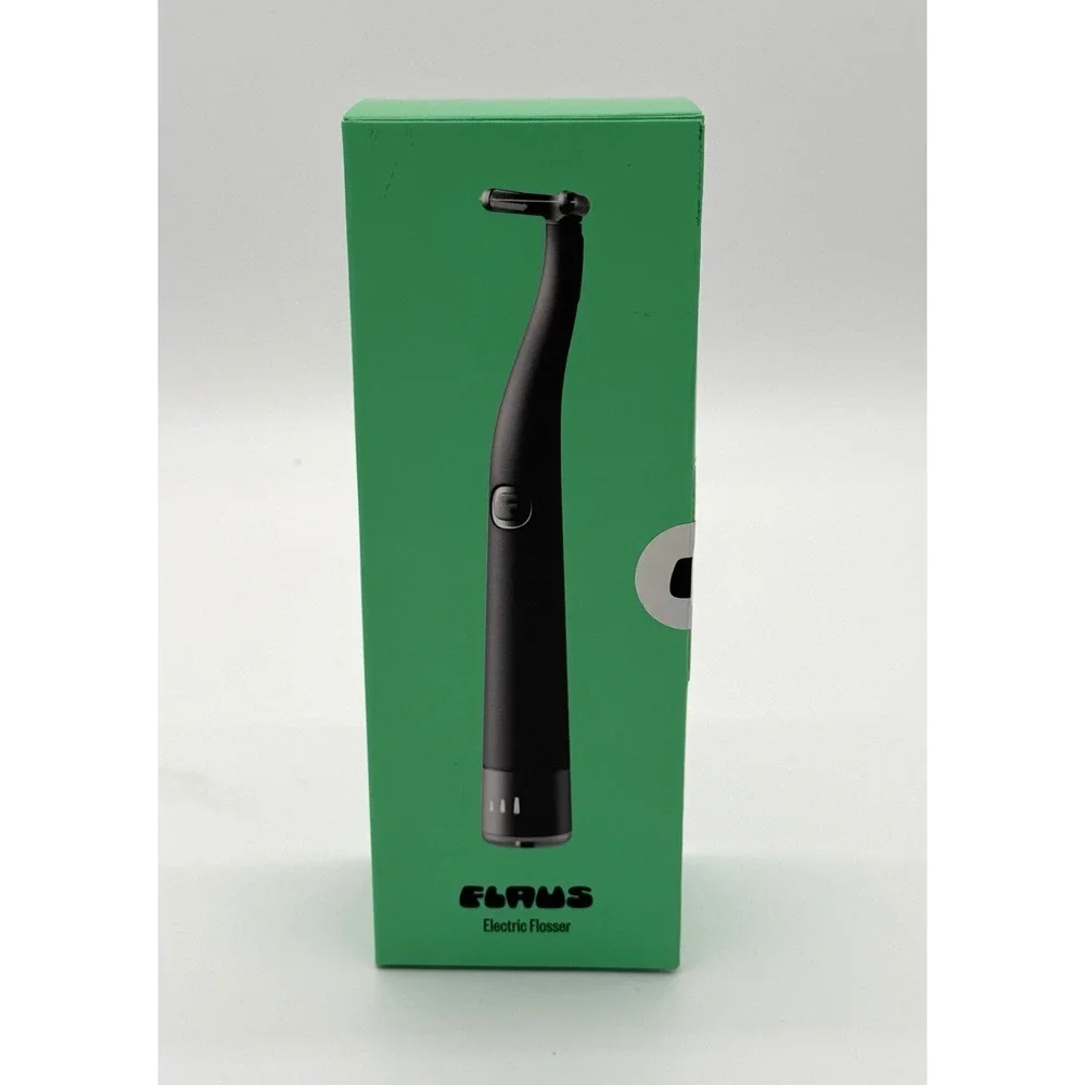 FLAUS Electric Flosser Cordless USB Dental Cleaning Tool Black (New In Box)